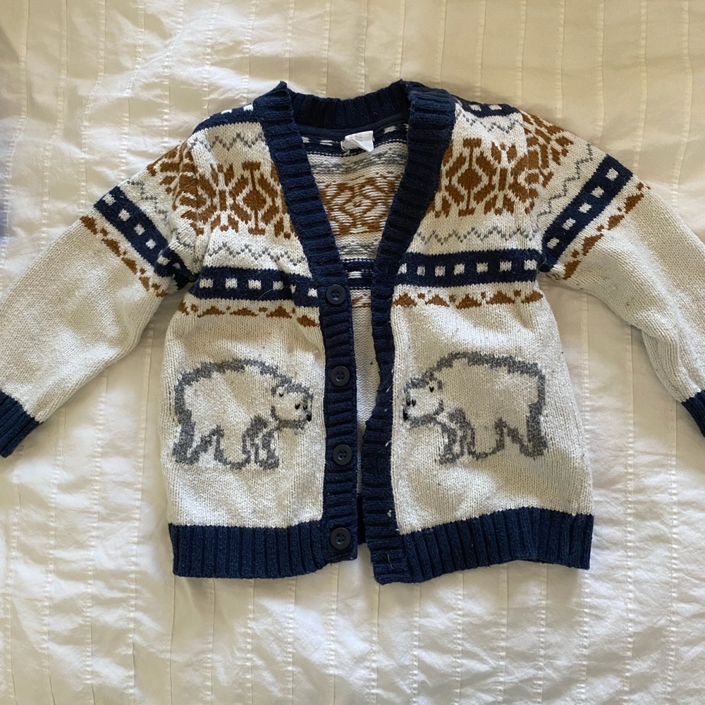H&M Blue and Brown Knit Sweater 18-24 months